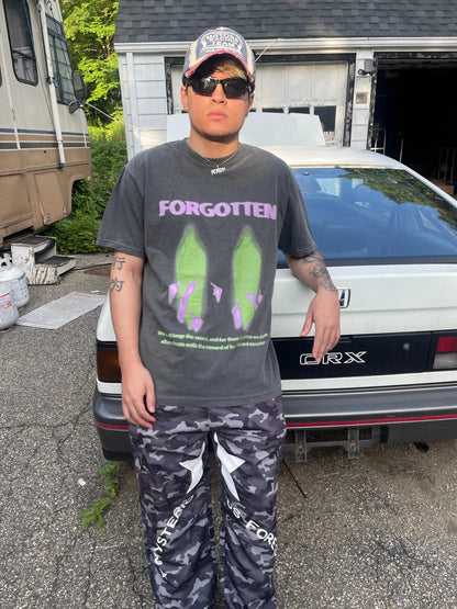 Paranormal Forgotten Garment Dyed Streetwear Tee Cotton Short Sleeve T Shirt