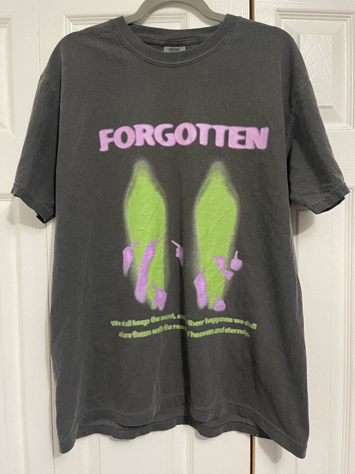 Paranormal Forgotten Garment Dyed Streetwear Tee Cotton Short Sleeve T Shirt