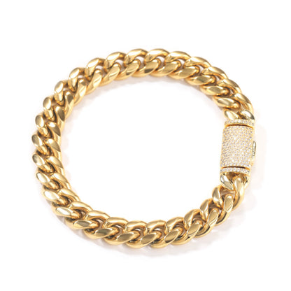 Hip-hop zircon stainless steel zircon necklace