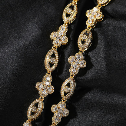 Diamond eye cross high-end feeling necklace