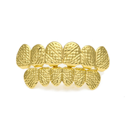 Hip-hop polished braces with gold electroplating