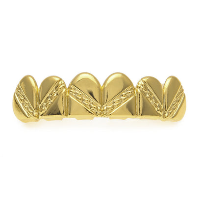 Hip-hop polished braces with gold electroplating