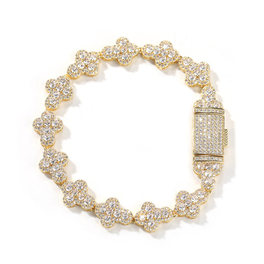 mens gold cross moissanite chain necklace