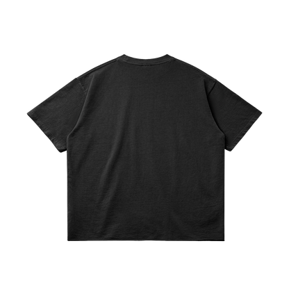 Basketcase Garment Dyed Raw Hem Streetwear Shirt 260GSM Cotton Black Tee With Edgy Faded Hem