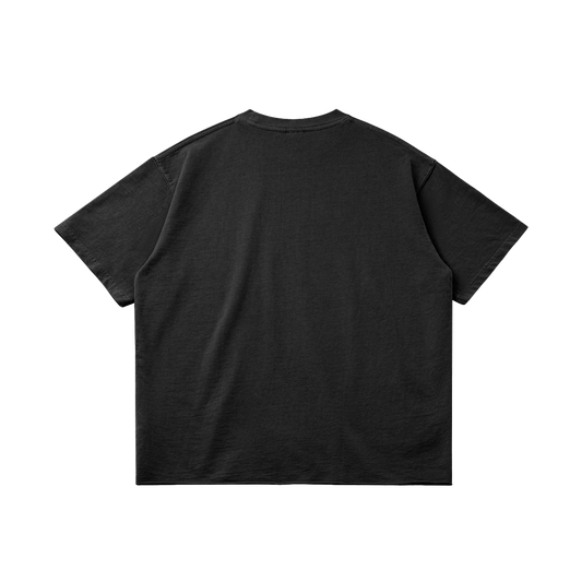 Basketcase Garment Dyed Raw Hem Streetwear Shirt 260GSM Cotton Black Tee With Edgy Faded Hem