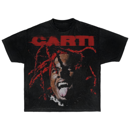Playboi Carti Streetwear Tee Short Sleeve Red And Black Graphic Shirt For Fans Everywhere